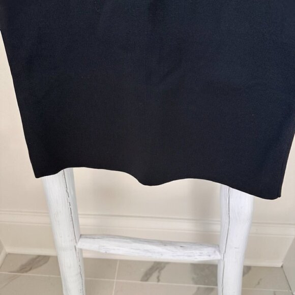 Endless Rose Jeanne Knit Asymmetrical Neck Long Sleeve Black Mini Dress Sz M - Picture 7 of 12